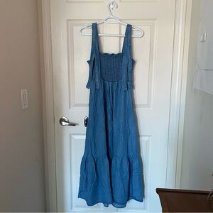 Smocked Midi Sundress in denim blue